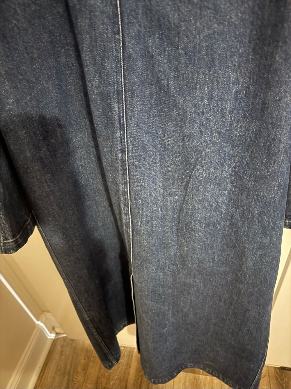 Vintage Dark Blue Denim Long Button Coat EUC 0730 - Picture 10 of 11